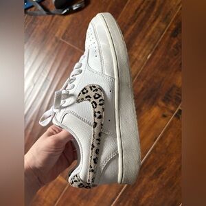 Nike COURT VISION LOW SNEAKER with Leopard Accent